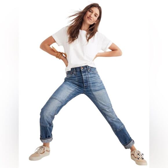 Denim - Rivet & Thread Limited Edition High-Rise Slim Boyjeans: Thigh-Patch, Urban, 25”